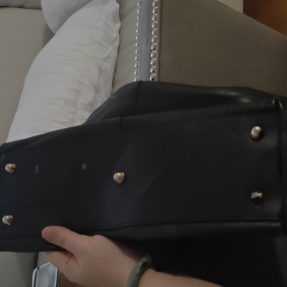 A. Bellucci Studded Italian Leather Satchel Flap Hobo Shoulder Bag - Picture 7 of 7